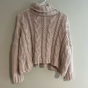 Love Tree blush turtleneck sweater